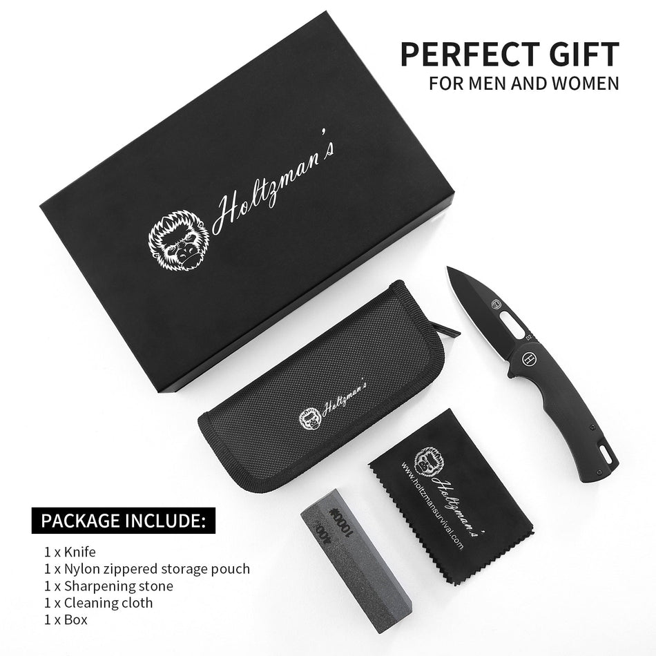 The Venture Point Folding Pocket Knife Giftset for Men and Women (Black and Blue) - Get Tight Gear