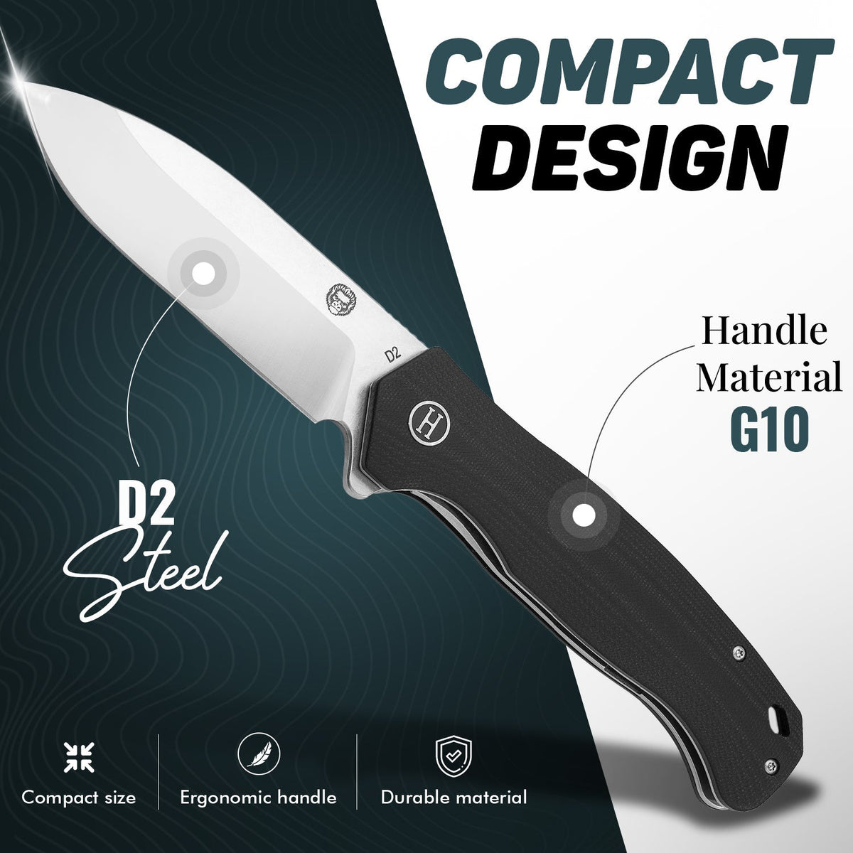 The Wild Trail Folding Pocket Knife Giftset for Men and Women (Silver and Black) - Get Tight Gear