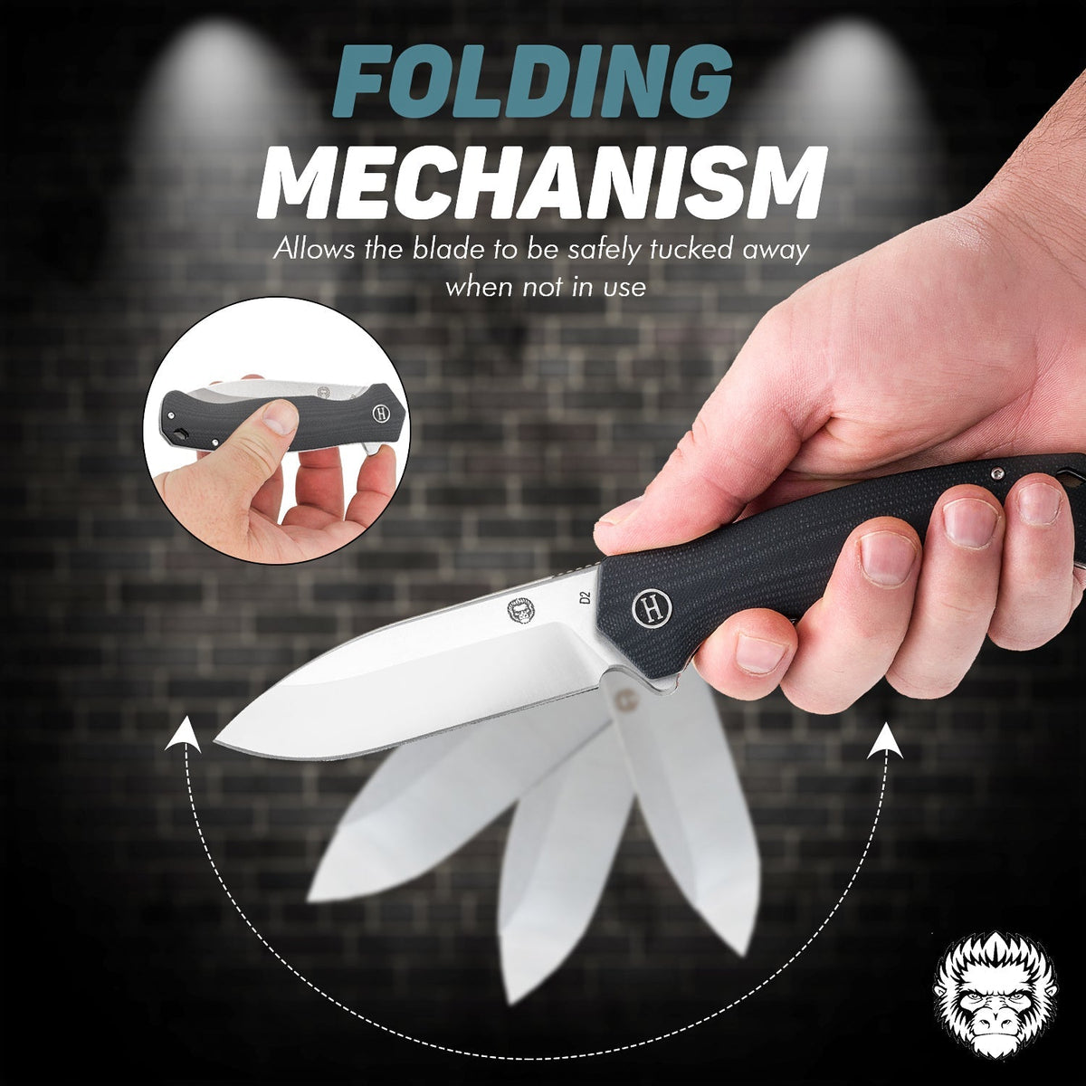 The Wild Trail Folding Pocket Knife Giftset for Men and Women (Silver and Black) - Get Tight Gear