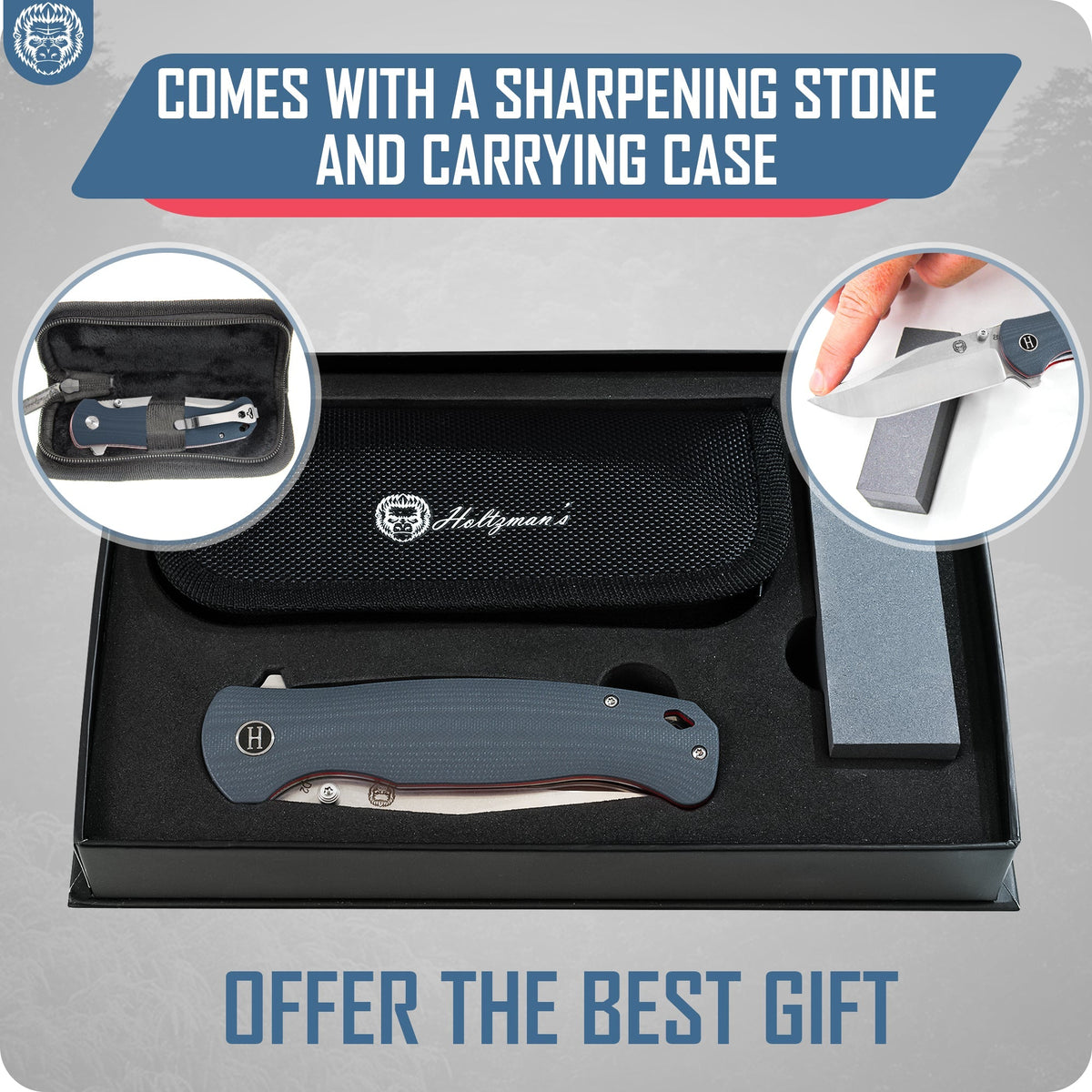 The Wrangler Folding Pocket Knife Giftset for Men and Women (Silver and Red) - Get Tight Gear