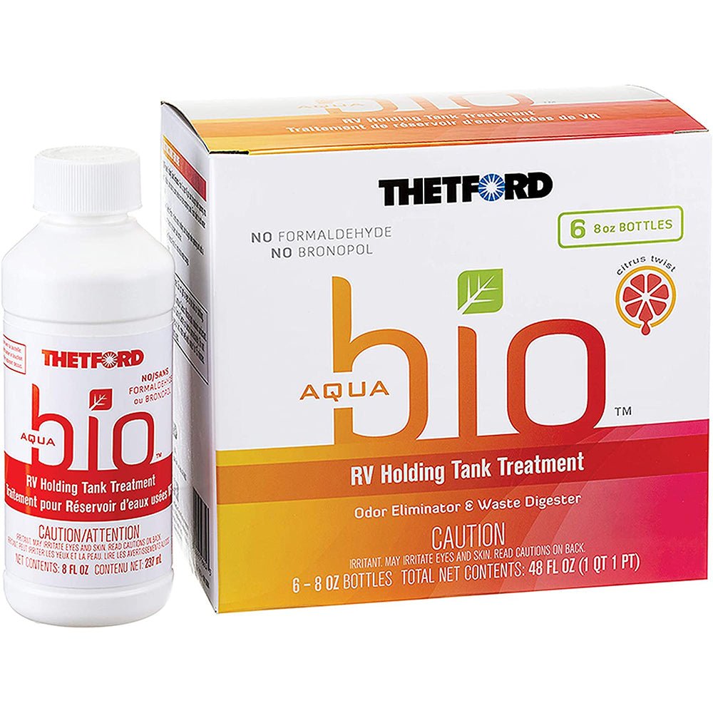 Thetford AquaBio RV Holding Tank Treatment - Citrus Twist Scent - 6 - Pack of 8oz Bottles - Get Tight Gear