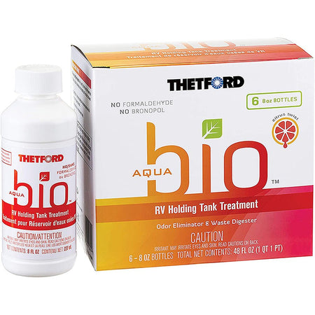 Thetford AquaBio RV Holding Tank Treatment - Citrus Twist Scent - 6 - Pack of 8oz Bottles - Get Tight Gear