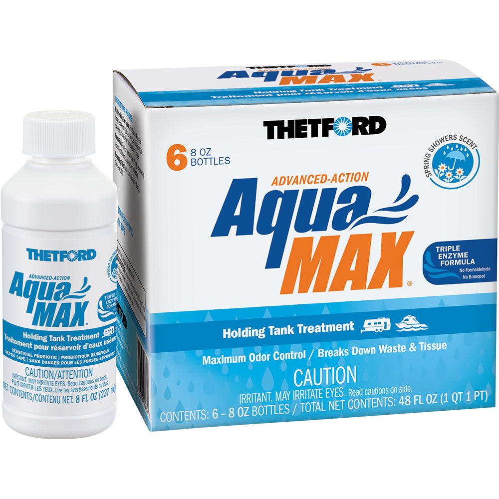 Thetford AquaMax Holding Tank Treatment - 6 - Pack - 8oz Liquid - Spring Shower Scent - Get Tight Gear