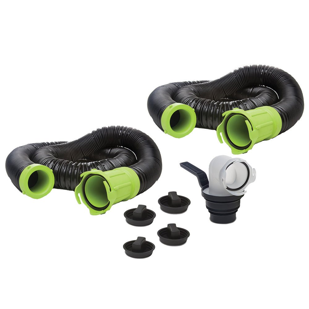 Thetford Titan Premium 20' Sewer Hose Kit w/Universal Bayonet Connection & 5 - in - 1 Sewer Adapter w/Handle - Get Tight Gear