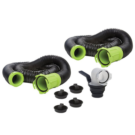 Thetford Titan Premium 20' Sewer Hose Kit w/Universal Bayonet Connection & 5 - in - 1 Sewer Adapter w/Handle - Get Tight Gear