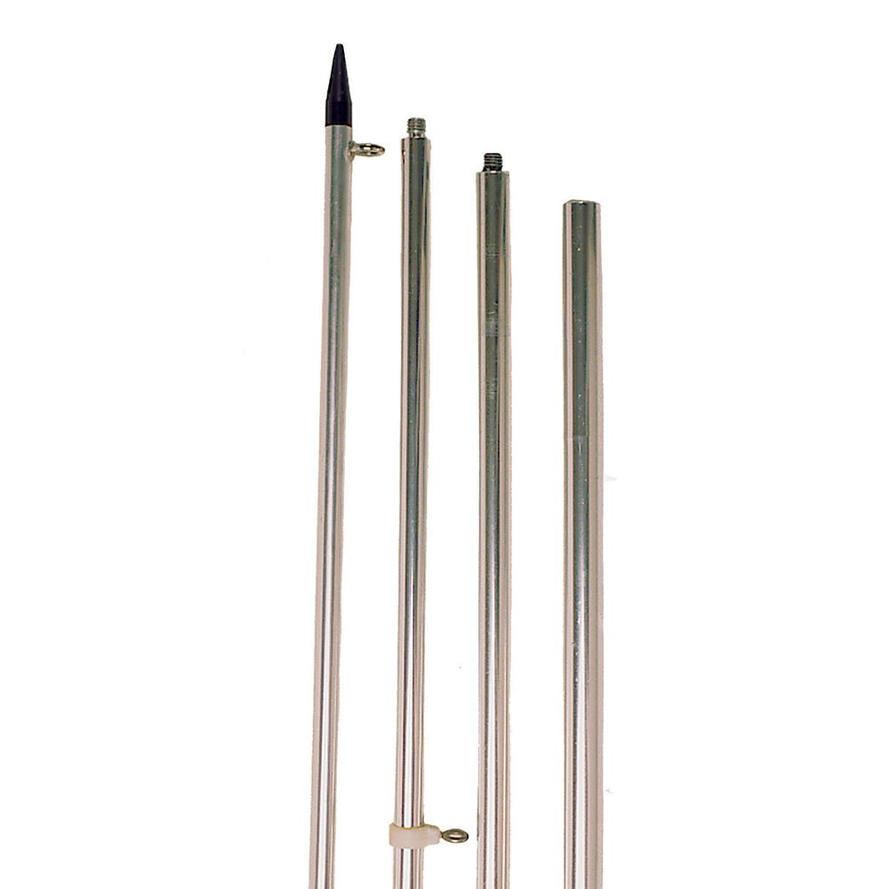 Tigress 15' Economy Fixed Aluminum Outriggers - 1 - 1/8" O.D. - Silver/Black - Pair - Get Tight Gear