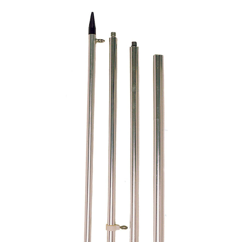 Tigress 15' Economy Fixed Aluminum Outriggers - 1 - 1/8" O.D. - Silver/Black - Pair - Get Tight Gear