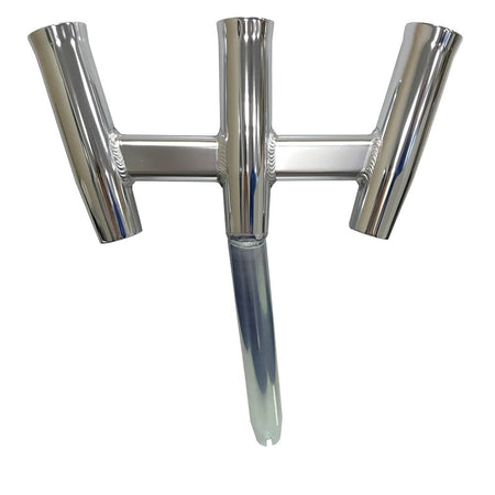 Tigress GS Trident Rod Holder - Bent Butt - Polished Aluminum - Get Tight Gear