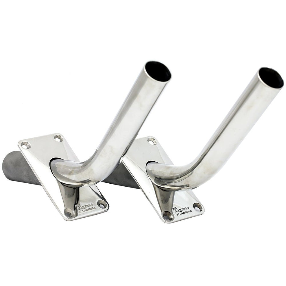 Tigress Gunnel Mount Outrigger Holders - Cast 316 S.S. - 1 - 1/2" I.D. - Pair - Get Tight Gear