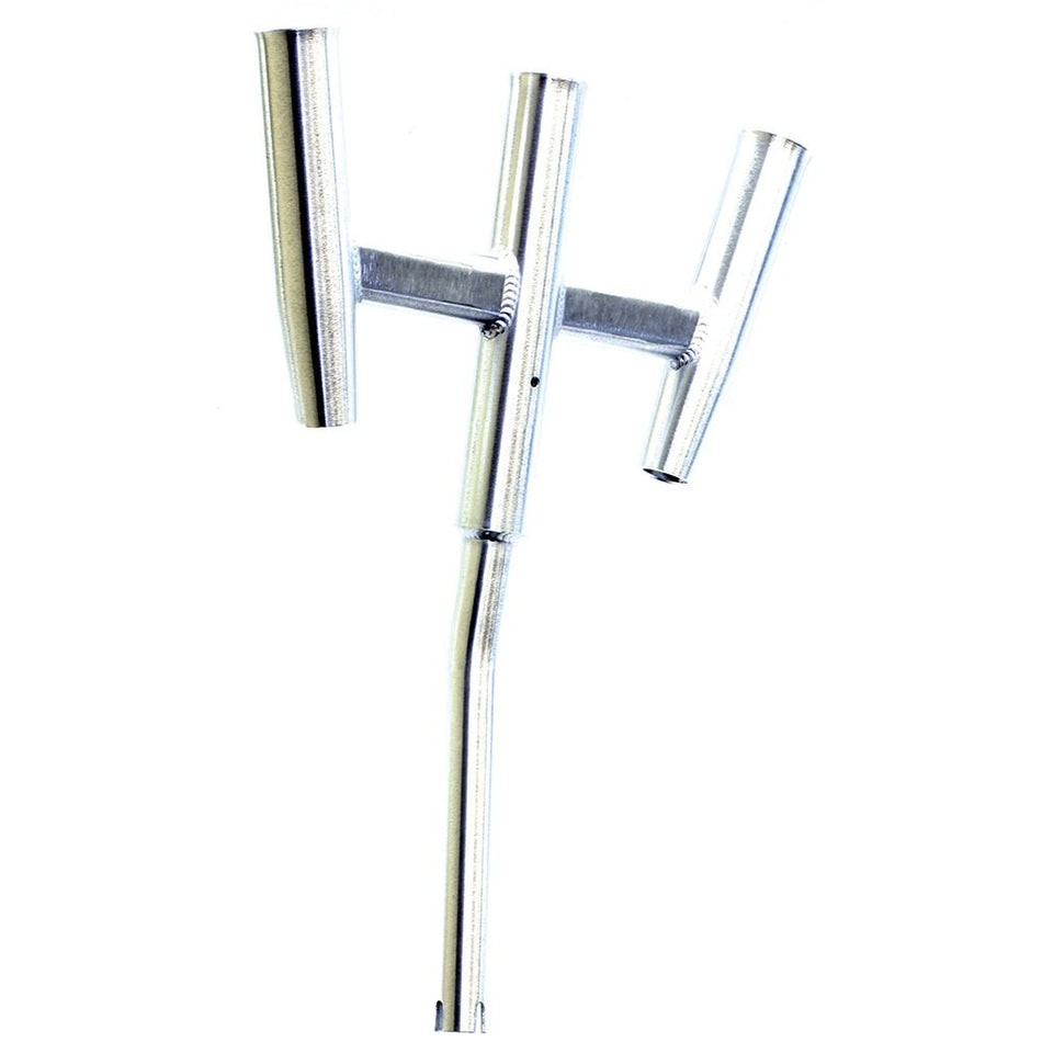 Tigress Triple Aluminum Kite Rod Holder - Bent Butt - Brushed - Get Tight Gear