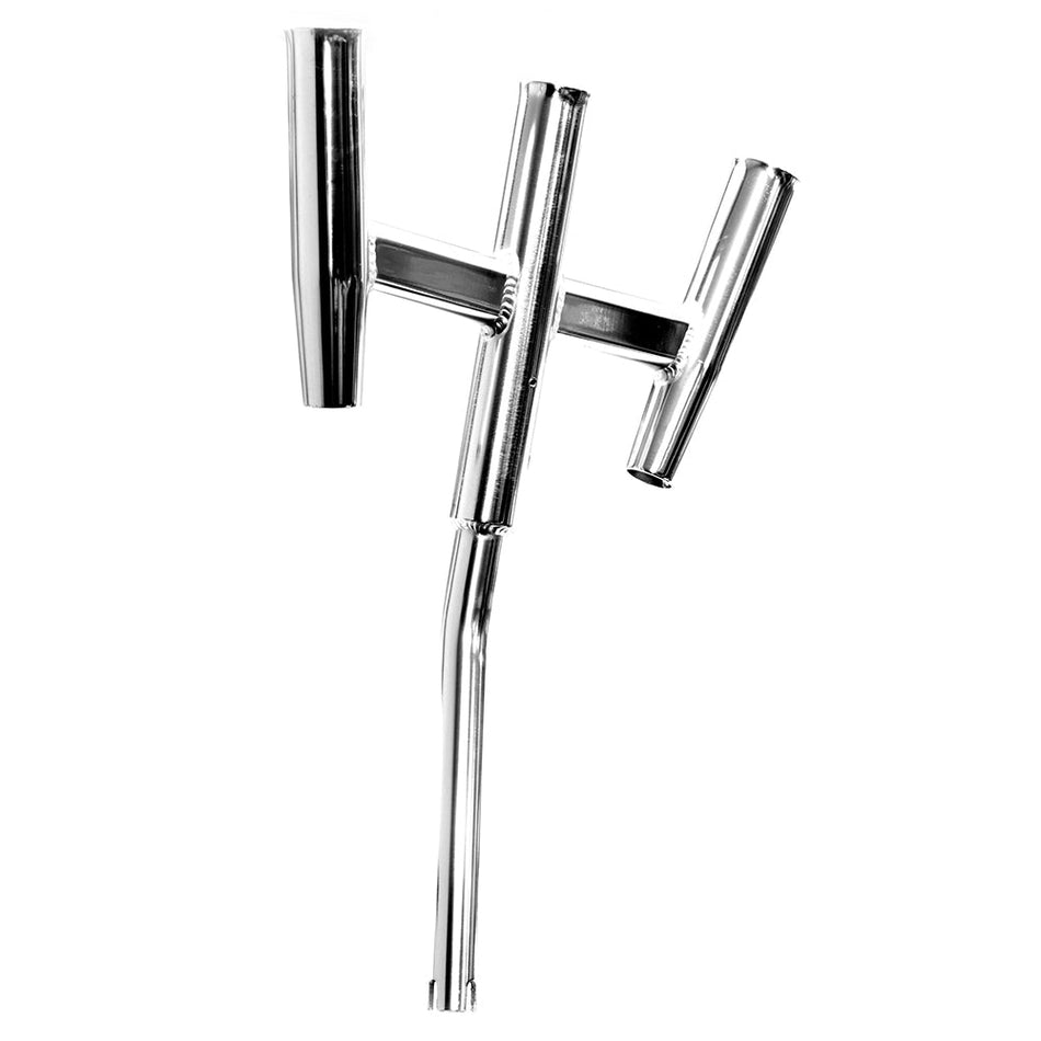 Tigress Triple Aluminum Kite Rod Holder - Bent Butt - Polished - Get Tight Gear