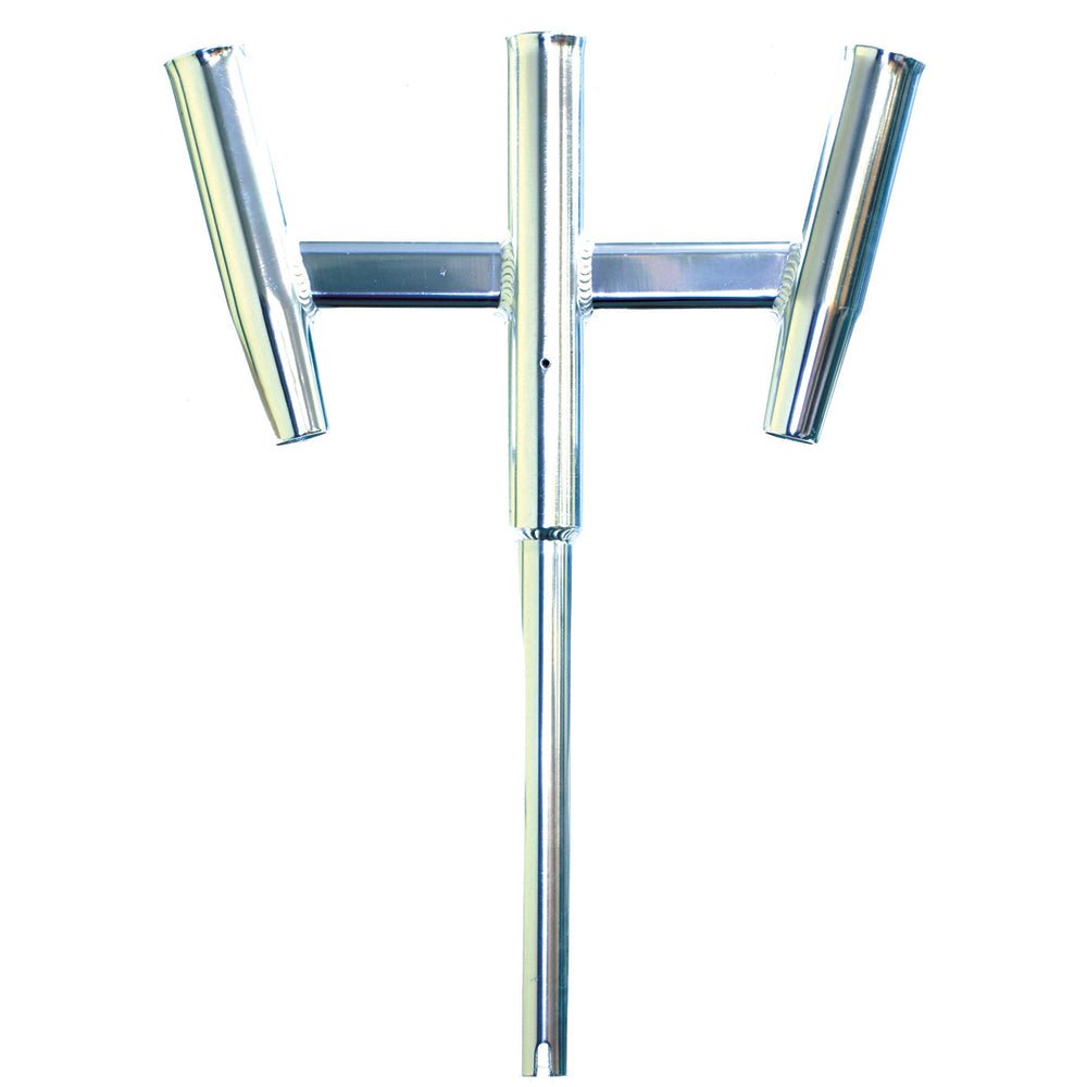Tigress Triple Aluminum Kite Rod Holder - Straight Butt - Polished - Get Tight Gear