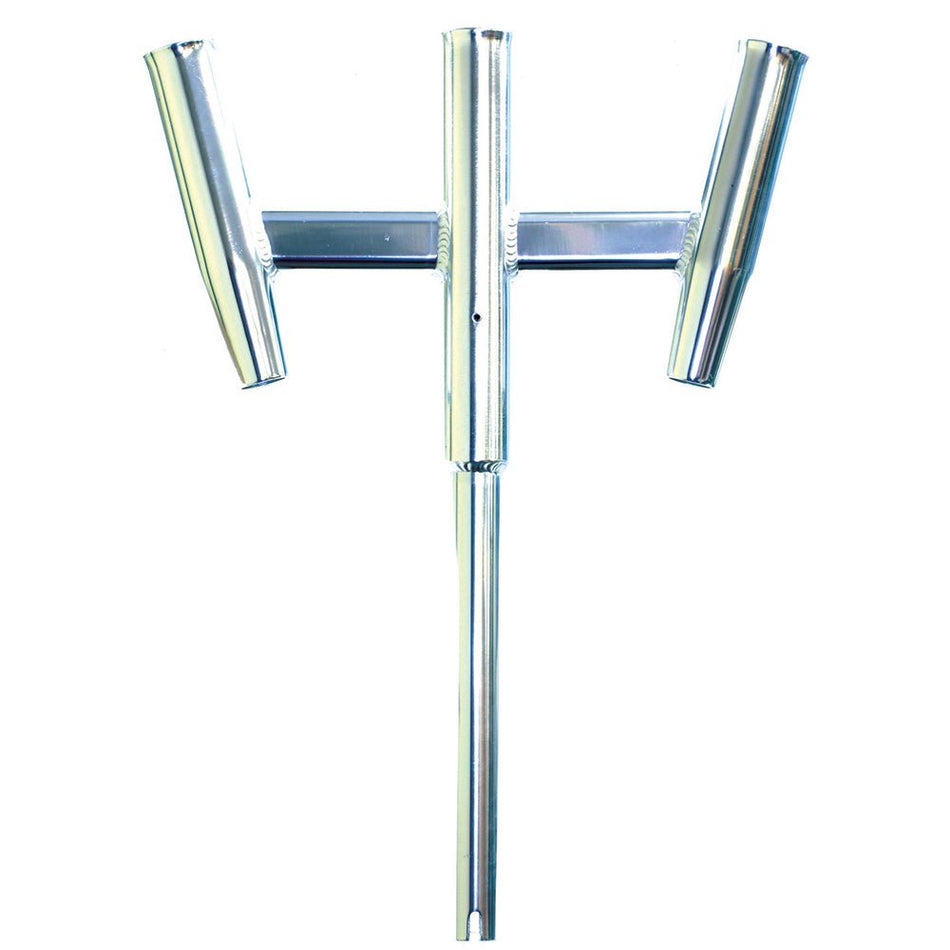 Tigress Triple Aluminum Kite Rod Holder - Straight Butt - Polished - Get Tight Gear