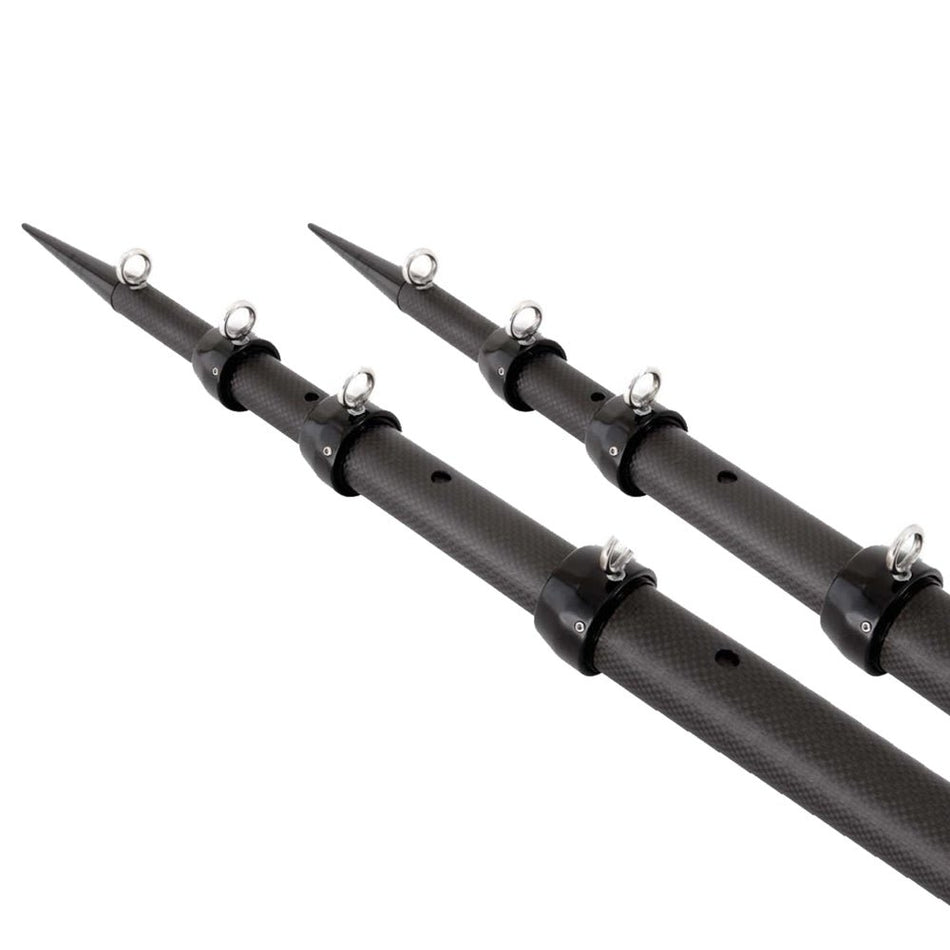 Tigress XD 3k Carbon Fiber Telescoping Outrigger Poles - 18 feet - Matte Black/ Black - Pair - Get Tight Gear