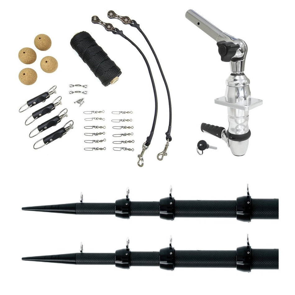 Tigress XD Top Mount System - 18' Carbon Fiber Black/Black Ultimate Rigging Kit - Get Tight Gear