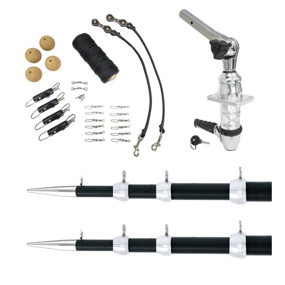 Tigress XD Top Mount System - 18' Carbon Fiber Black/Silver Ultimate Rigging Kit - Get Tight Gear