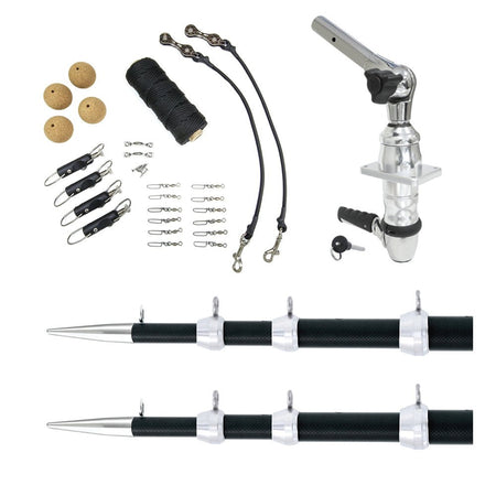 Tigress XD Top Mount System - 18' Carbon Fiber Black/Silver Ultimate Rigging Kit - Get Tight Gear