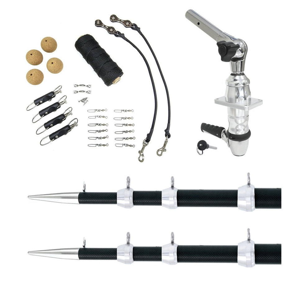 Tigress XD Top Mount System - 18' Carbon Fiber Black/Silver Ultimate Rigging Kit - Get Tight Gear