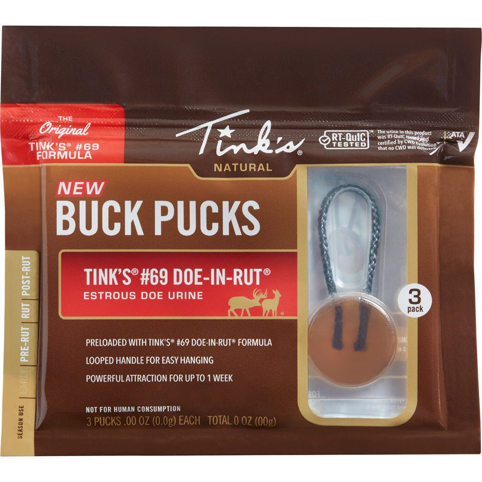 Tinks Buck Pucks 69 Natural Scent Hangers 3 pk. - Get Tight Gear