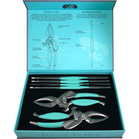 Toadfish Crab/Lobster Tool Set - 2 Shell Cutters & 4 Seafood Forks - Get Tight Gear