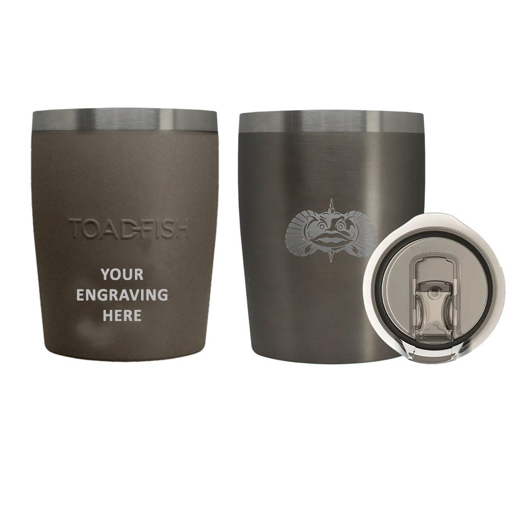 Toadfish Custom Engraved Non - Tipping 10oz Rocks Tumbler - Graphite (MINIMUM ORDER QUANTITY OF 25) - Get Tight Gear