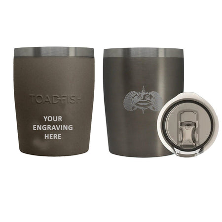Toadfish Custom Engraved Non - Tipping 10oz Rocks Tumbler - Graphite (MINIMUM ORDER QUANTITY OF 25) - Get Tight Gear