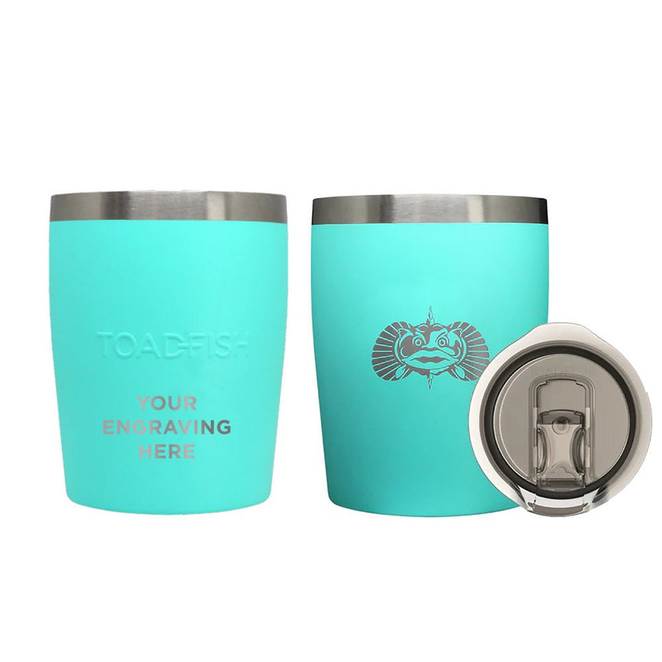 Toadfish Custom Engraved Non - Tipping 10oz Rocks Tumbler - Teal (MINIMUM ORDER QUANTITY OF 25) - Get Tight Gear