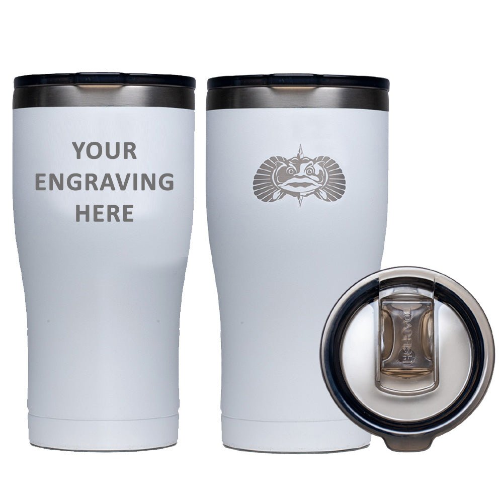 Toadfish Custom Engraved Non - Tipping 20oz Tumbler - White (MINIMUM ORDER QUANTITY OF 25) - Get Tight Gear