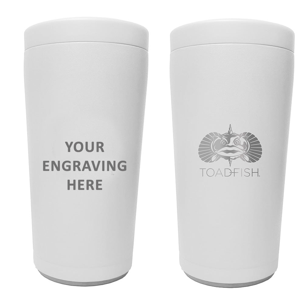 Toadfish Custom Engraved Non - Tipping Can Cooler 2.0 - White (MINIMUM ORDER QUANTITY OF 25) - Get Tight Gear