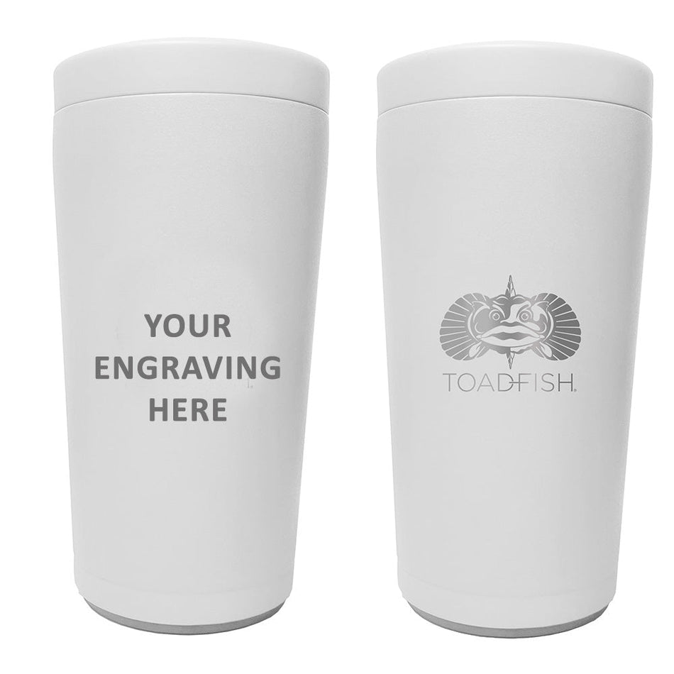 Toadfish Custom Engraved Non - Tipping Can Cooler 2.0 - White (MINIMUM ORDER QUANTITY OF 25) - Get Tight Gear