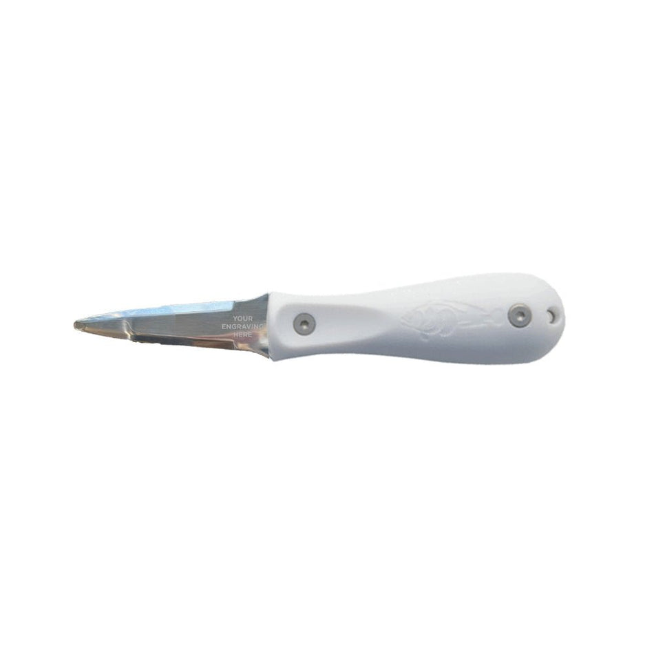 Toadfish Custom Engraved Professional Edition Oyster Knife - White (MINIMUM ORDER QUANTITY OF 25) - Get Tight Gear