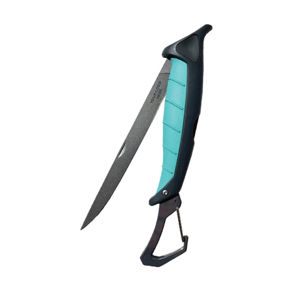 Toadfish Custom Engraved Stowaway Folding Fillet Knife w/Built - In Carabiner - 7" (MINIMUM ORDER QUANTITY OF 25) - Get Tight Gear