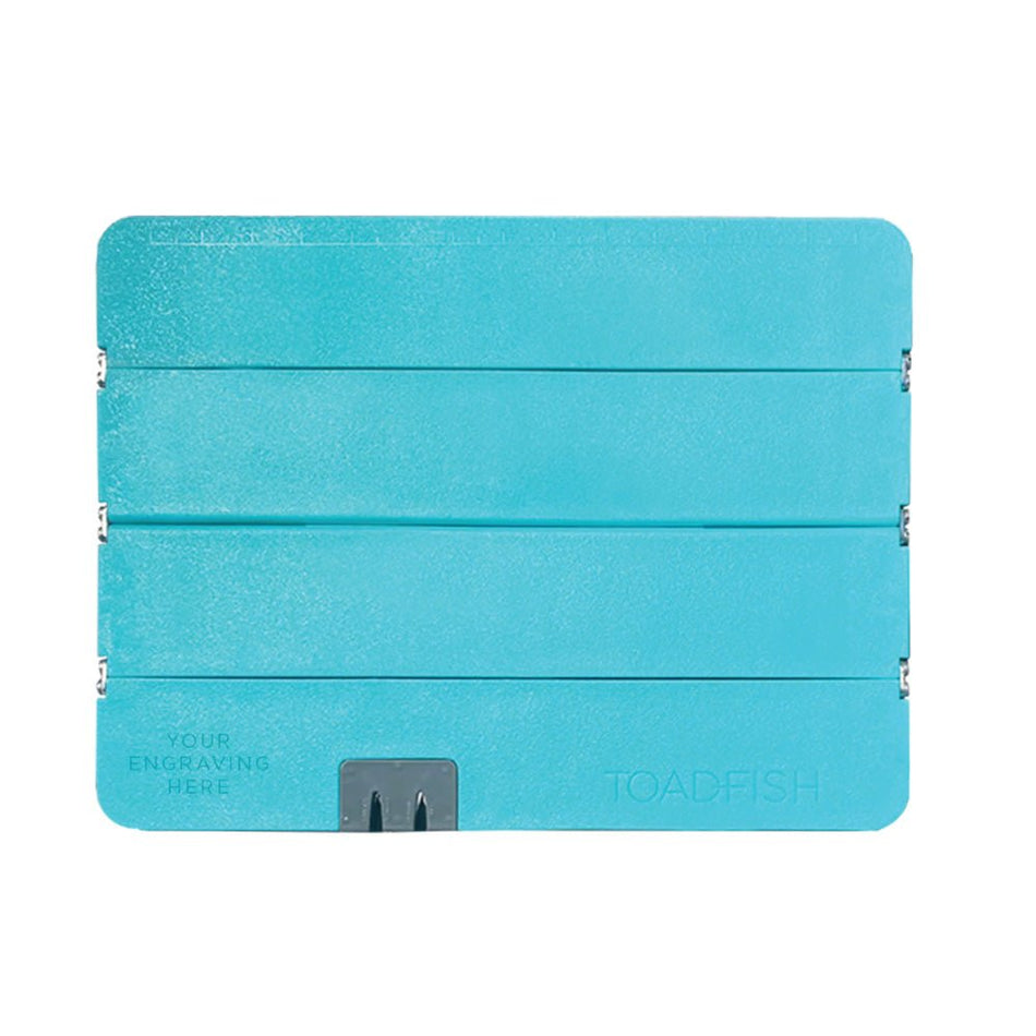 Toadfish Custom Engraved XL Stowaway Folding Cutting Board w/Built - In Knife Sharpener - Teal (MINIMUM ORDER QUANTITY OF 25) - Get Tight Gear