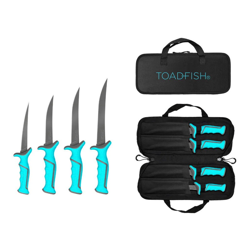 Toadfish Fixed Filet Knife Set - 4 Knives - 5, 6, 7 & 8 Fixed Knives - Get Tight Gear
