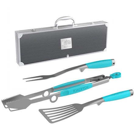 Toadfish Ultimate Grill Set + Case - Tongs, Spatula & Fork - Get Tight Gear