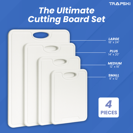 TRAPSKI Premium 1/2 Inch Thick HDPE Cutting Boards | Food - Grade Kitchen Prep Surface | Juice Grooves | Made in the USA - Get Tight Gear