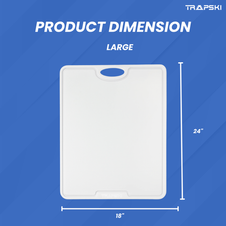 TRAPSKI Premium 1/2 Inch Thick HDPE Cutting Boards | Food - Grade Kitchen Prep Surface | Juice Grooves | Made in the USA - Get Tight Gear