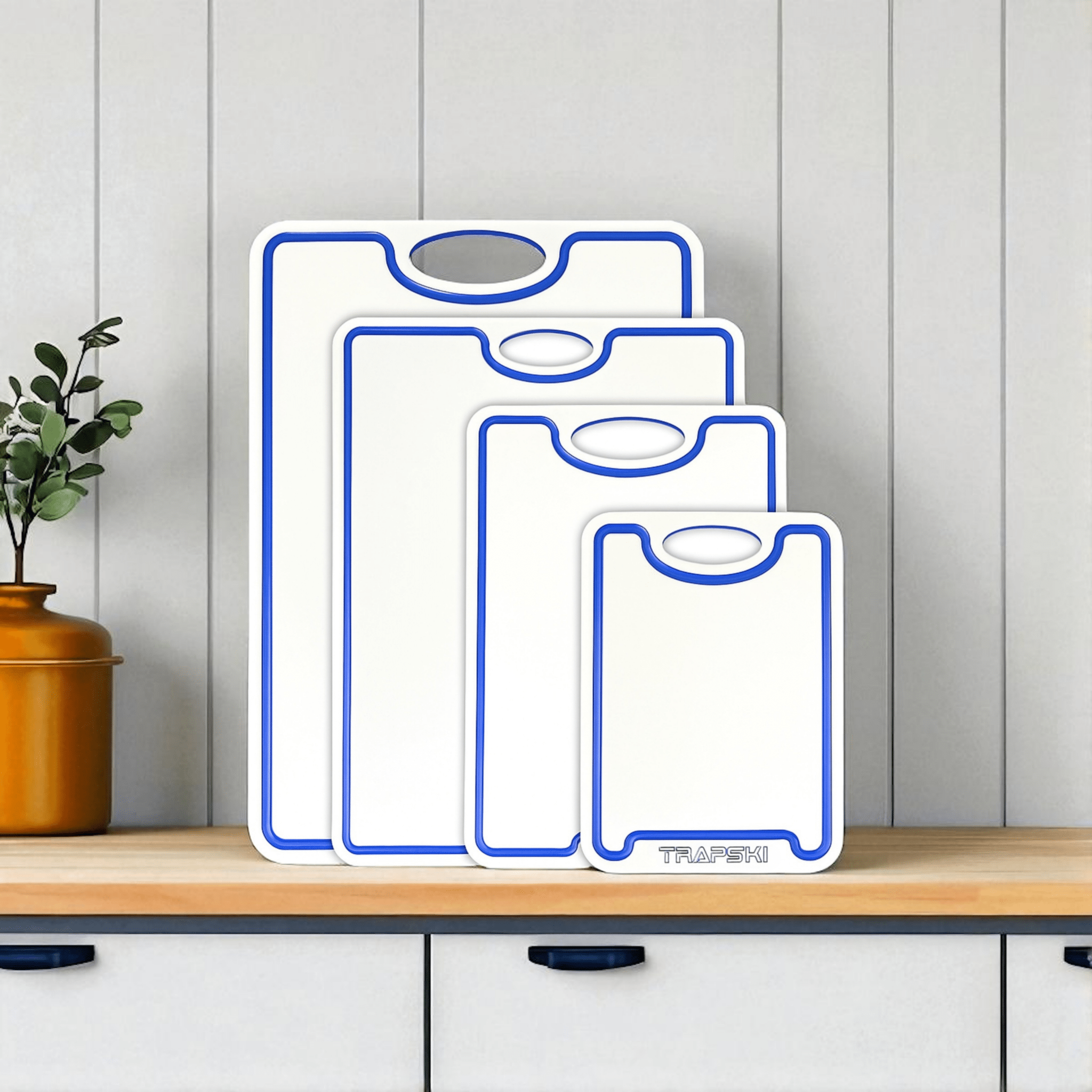 TRAPSKI Premium 1/2 Inch Thick HDPE Cutting Boards | Food - Grade Kitchen Prep Surface | Juice Grooves | Made in the USA - Get Tight Gear
