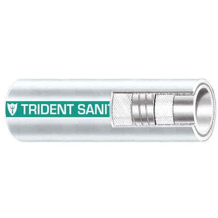 Trident Marine 1 - 1/2" Premium Marine Sanitation Hose - White with Green Stripe - Sold by the Foot - Get Tight Gear