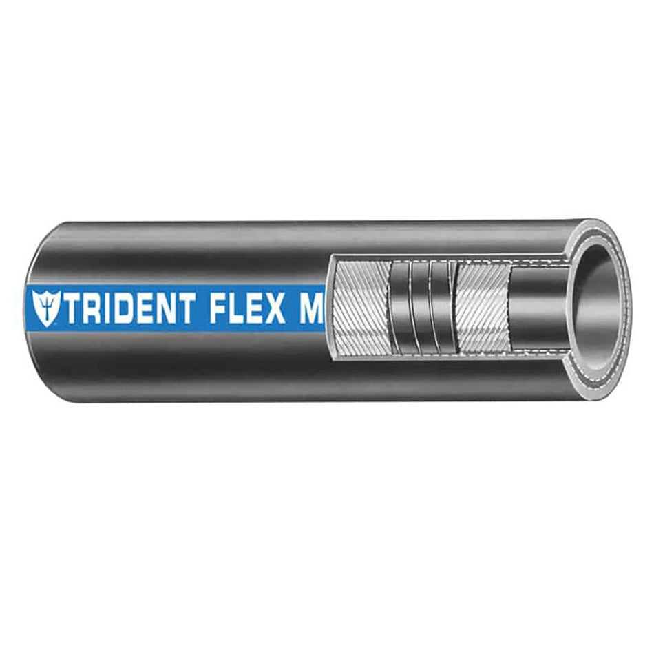 Trident Marine 1 - 1/2" x 50' Coil Flex Marine Wet Exhaust & Water Hose - Black - Get Tight Gear