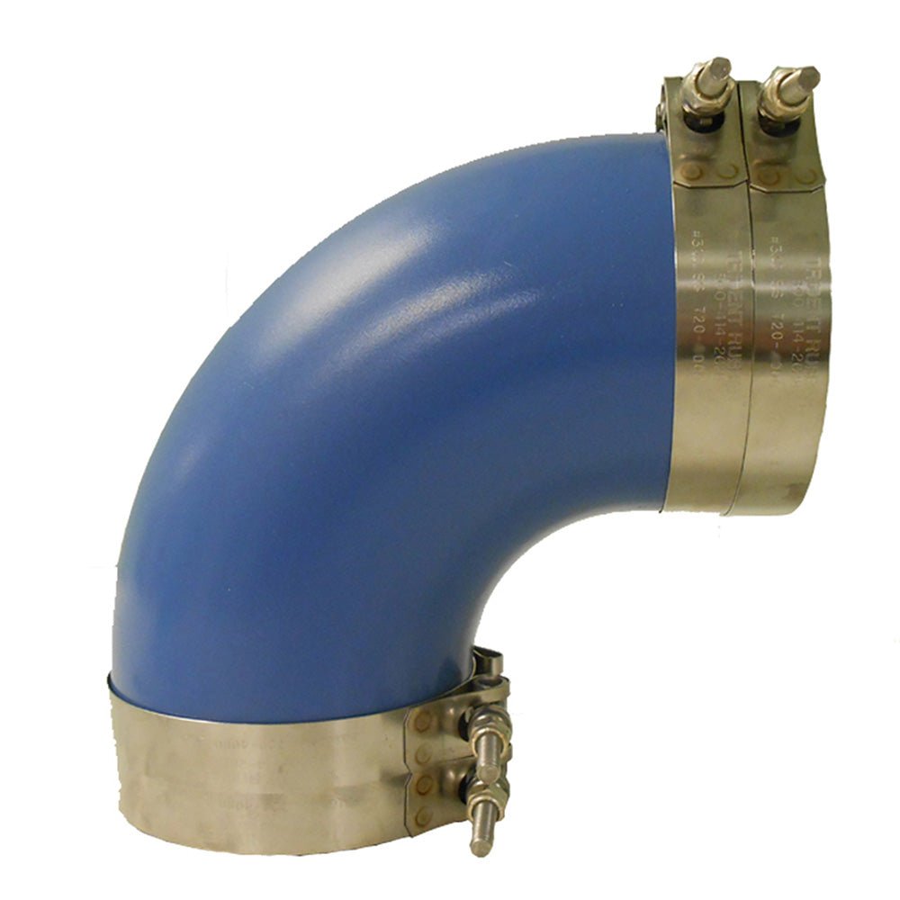 Trident Marine 3" ID 90 - Degree Blue Silicone Molded Wet Exhaust Elbow w/4 T - Bolt Clamps - Get Tight Gear