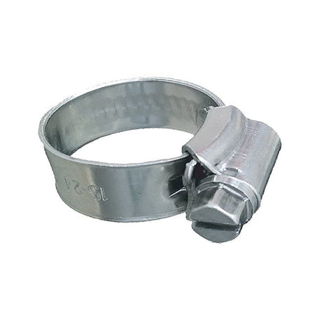 Trident Marine 316 SS Non - Perforated Worm Gear Hose Clamp - 3/8" Band - 5/8"15/16" Clamping Range - 10 - Pack - SAE Size 8 - Get Tight Gear