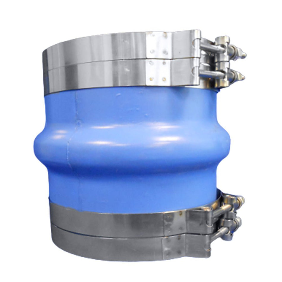 Trident Marine 8" ID Blue Silicone Molded Wet Exhaust Hump w/4 T - Bolt Clamp - Get Tight Gear