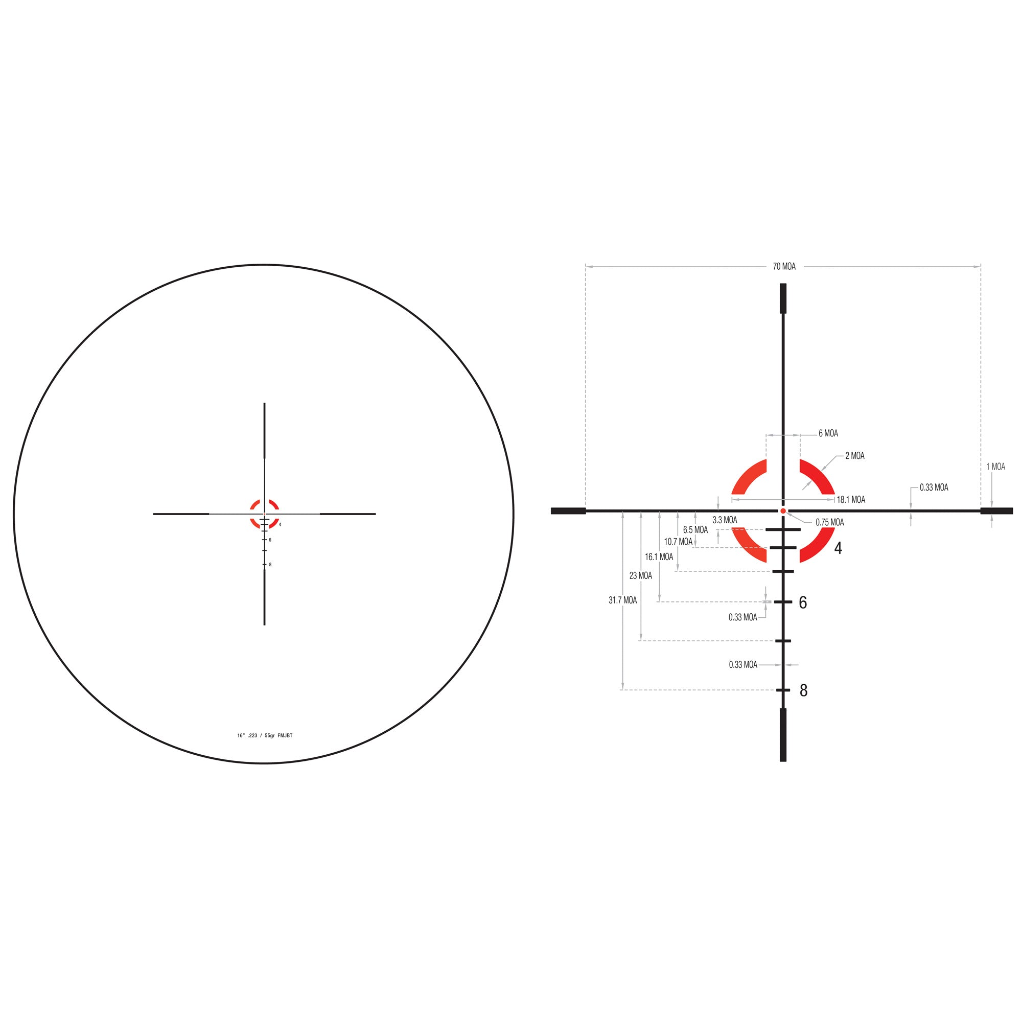 TRIJICON CREDO 1 - 4X24 SFP BDC RED - Get Tight Gear