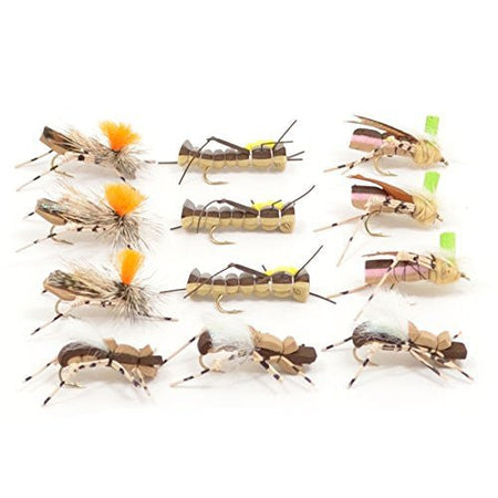 Trout Fly Assortment - Foam Body High Visibility Grasshopper Dry Fly Collection - Get Tight Gear