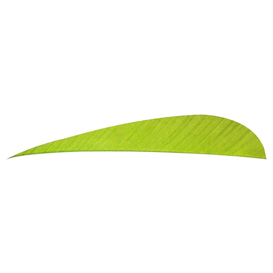 Trueflight Parabolic Feathers Chartreuse 4 in. RW 100 pk. - Get Tight Gear