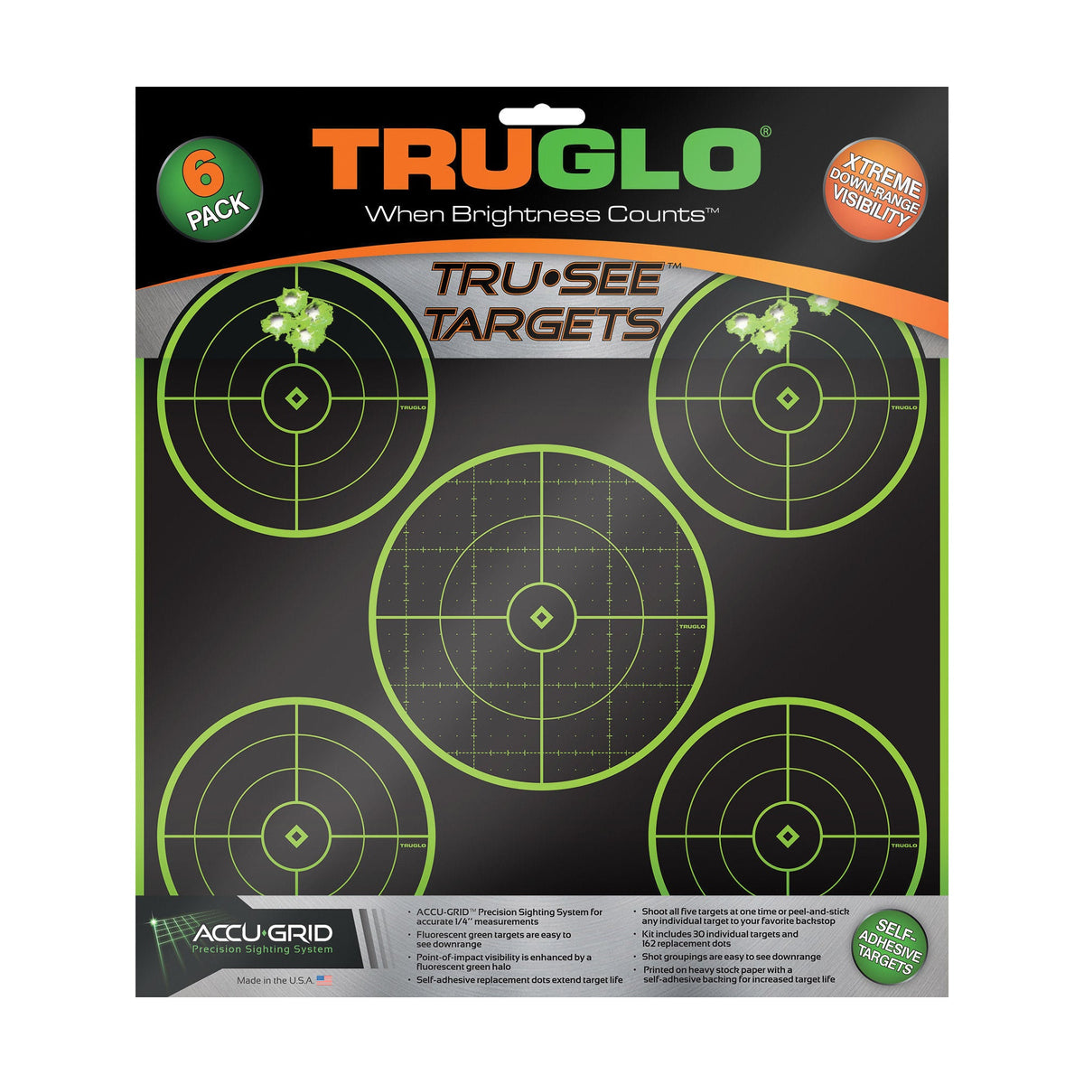 TRUGLO TRU - SEE 5 BULL TGT 12X12 6PK - Get Tight Gear