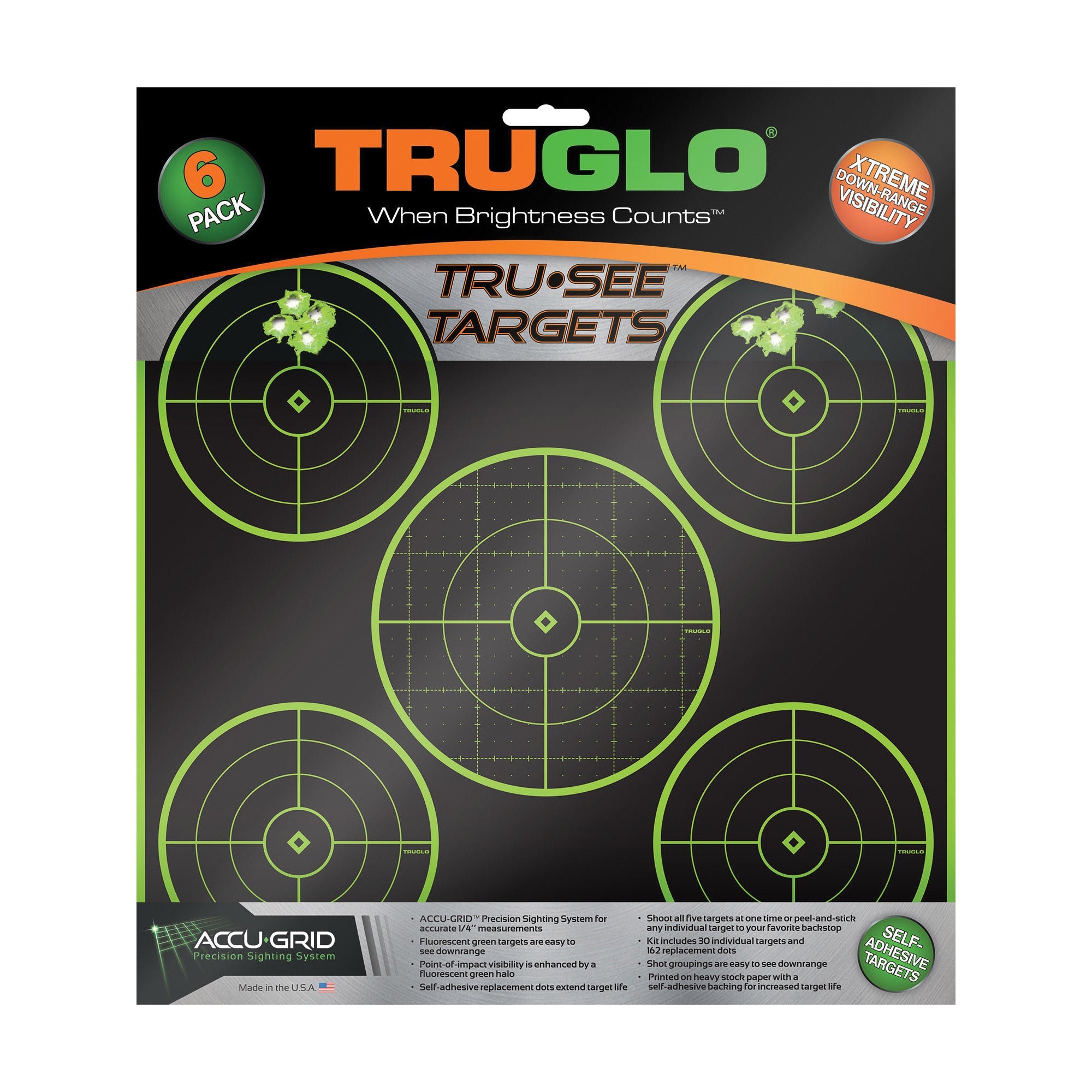 TRUGLO TRU - SEE 5 BULL TGT 12X12 6PK - Get Tight Gear
