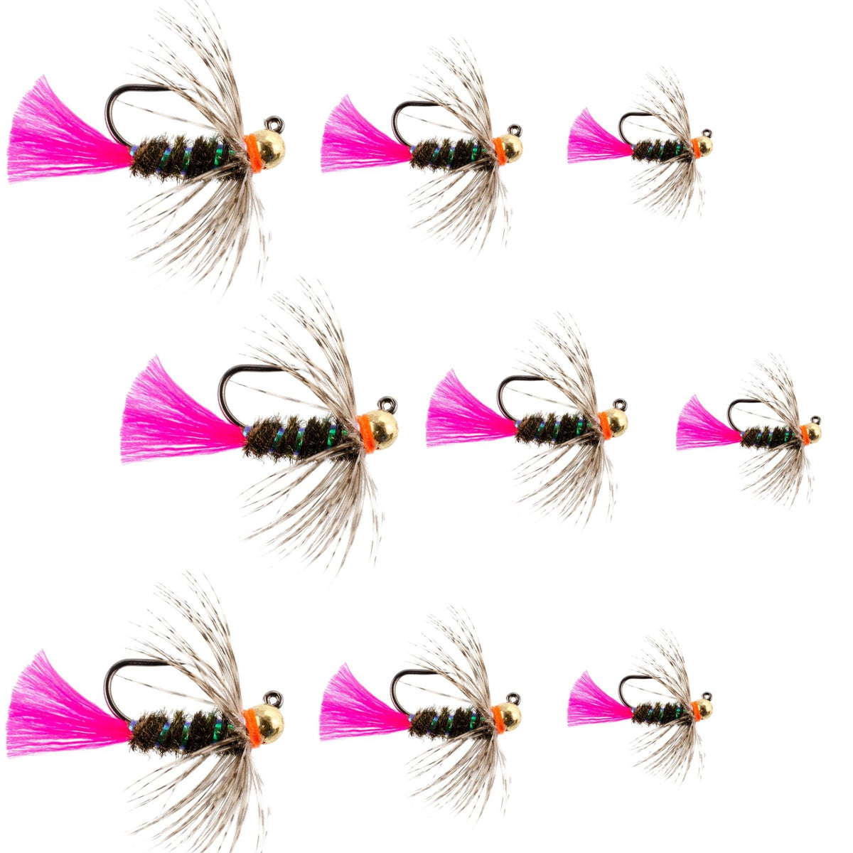 Tungsten Bead Blow Torch Jig Assortment Tactical Nymph Euro Fly - 9 Flies Sizes 10, 12, 14 - Get Tight Gear
