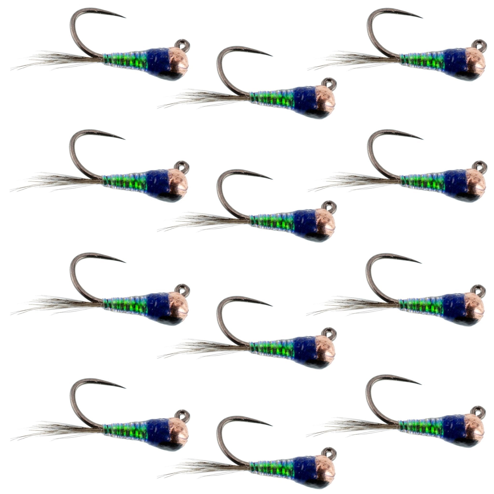 Tungsten Bead Gasolina Perdigon Tactical Jig Czech Euro Nymph Spanish Nymphing Fly - 1 Dozen Flies Size 18 - Get Tight Gear